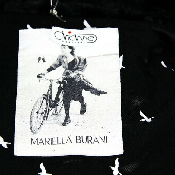 MARIELLA BURANI COAT BLACK COTTON & VISCOSE FOX US SIZE 12 NEW MADE IN ITALY 117 - Picture 5 of 7